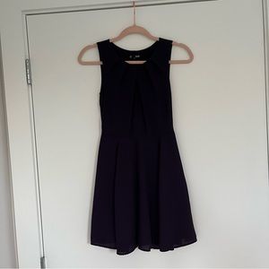 Dark Purple Plum Express Mini Dress With Keyhole Detail